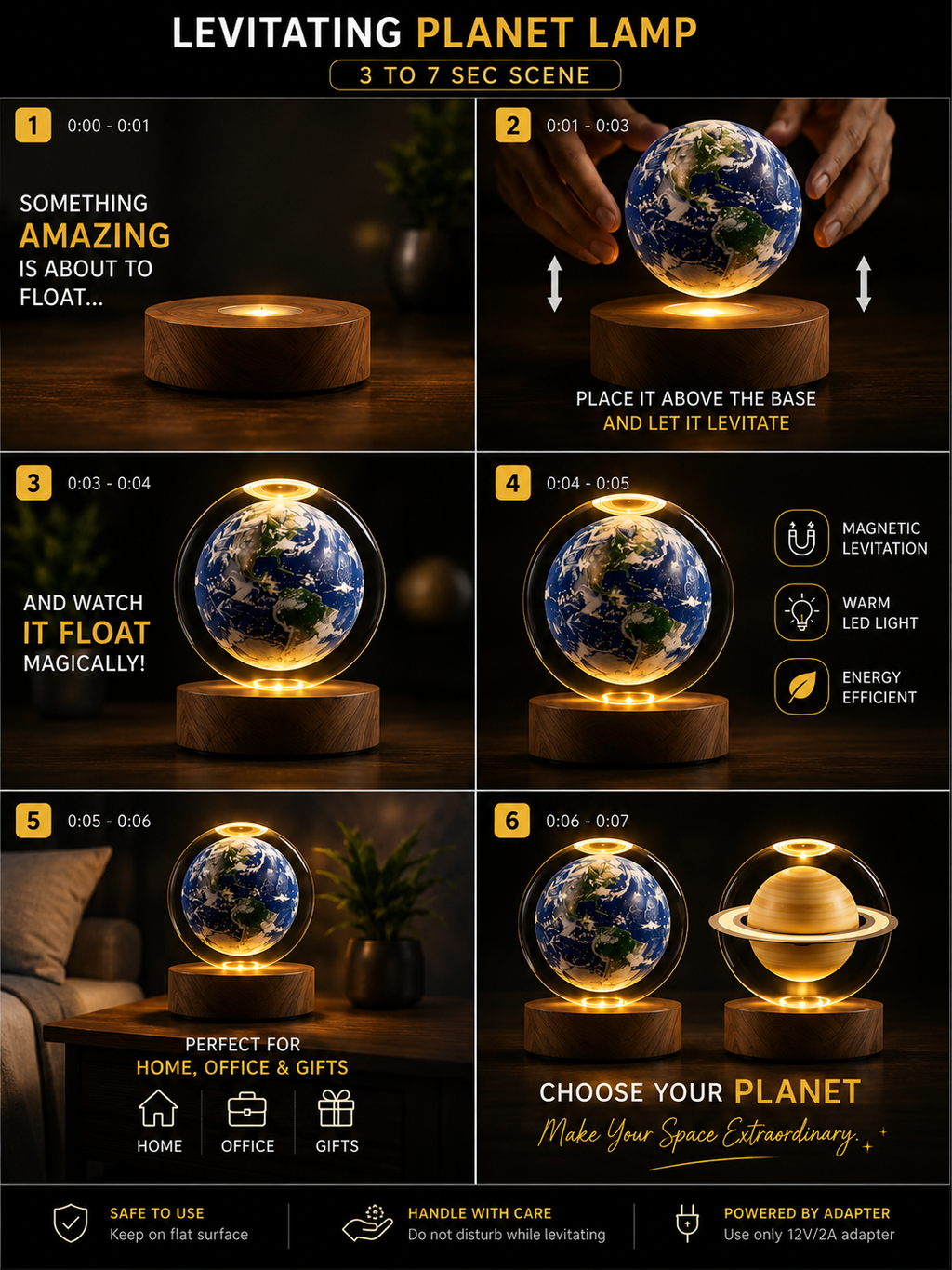 LEVITATING PLANET LAMP